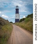 Small photo of Path towards the lighthouse at Spurn Point, East Yorkshire, England