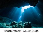 Sun Light into the Underwater Cave
