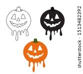 cute halloween pumpkins.... | Shutterstock .eps vector #1513482392