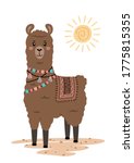 cute llama with ethnic design... | Shutterstock .eps vector #1775815355