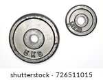 two old metal weight plates ... | Shutterstock . vector #726511015
