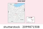 ohio map. political map of ohio ... | Shutterstock .eps vector #2099871508