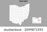 ohio map. state and district... | Shutterstock .eps vector #2099871592