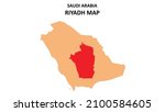 riyadh map highlighted on saudi ... | Shutterstock .eps vector #2100584605