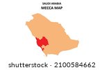 mecca map highlighted on saudi... | Shutterstock .eps vector #2100584662