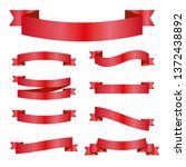 red ribbons set. vector design... | Shutterstock .eps vector #1372438892