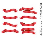 red ribbons set. vector design... | Shutterstock .eps vector #1373326658