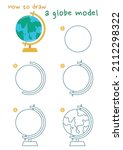 how to draw a globe model... | Shutterstock .eps vector #2112298322