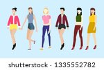 girl group in fashion dress. | Shutterstock .eps vector #1335552782