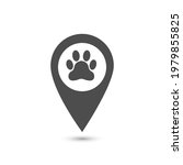 map pointer with paw printer... | Shutterstock .eps vector #1979855825