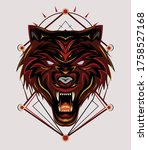red wolf logo  wolves vector ... | Shutterstock .eps vector #1758527168