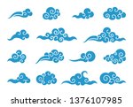 cloud in chinese style.... | Shutterstock .eps vector #1376107985