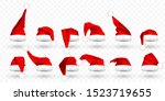 red santa claus hat isolated on ... | Shutterstock .eps vector #1523719655