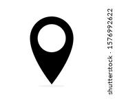 map pointer icon in flat style. ... | Shutterstock .eps vector #1576992622