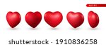 set of 3d red heart. love... | Shutterstock .eps vector #1910836258