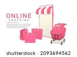 online shopping concept.... | Shutterstock .eps vector #2093694562
