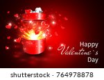 valentine background  open gift ... | Shutterstock .eps vector #764978878