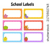 set stickers for school. empty... | Shutterstock .eps vector #2173502765