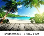 Seychelles Beach And Wooden Pier