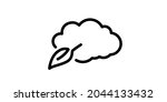 co2 cloud with leaf icon... | Shutterstock .eps vector #2044133432
