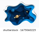 paper art style of rocket... | Shutterstock .eps vector #1675060225
