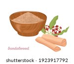 sandalwood powder in bowl ... | Shutterstock .eps vector #1923917792