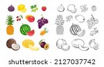 berries and fruits set.... | Shutterstock .eps vector #2127037742