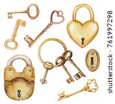 Vintage Set With Golden Keys...