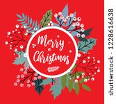vector christmas card with... | Shutterstock .eps vector #1228616638