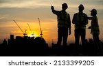 Silhouette Of Team Engineer At...