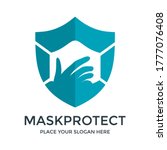 shield with mask vector logo... | Shutterstock .eps vector #1777076408