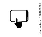  hand touching tablet screen  ... | Shutterstock .eps vector #1281023305