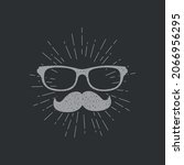grunge hand drawn mustache and... | Shutterstock .eps vector #2066956295