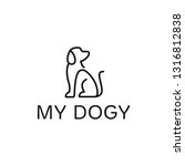 dog logo design template.... | Shutterstock .eps vector #1316812838