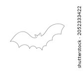 the bat one line art.... | Shutterstock .eps vector #2052333422