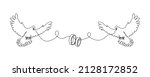 birds with wedding rings line... | Shutterstock .eps vector #2128172852