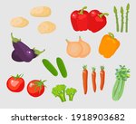 vegetables vector set cartoon... | Shutterstock .eps vector #1918903682