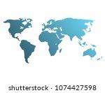 world map blue | Shutterstock .eps vector #1074427598