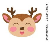 happy reindeer face cartoon... | Shutterstock .eps vector #2133435575