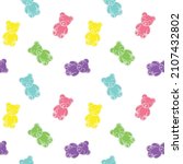 colorful gummy bear pattern... | Shutterstock .eps vector #2107432802