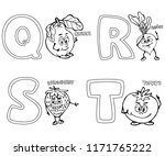 coloring page alphabet qrst... | Shutterstock .eps vector #1171765222