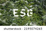 Small photo of ESG cloud icon green earth concept for environment Society and Governance sustainable environmental concept of the world high angle view of natural environment