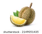 Durian Fruit With Slices...