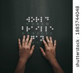 Small photo of World Braille Day, (January 4) with text made by braille alphabet, blind day, world blind day, educational day