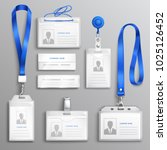 clear plastic badges id cards... | Shutterstock .eps vector #1025126452