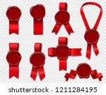 wax stamp ribbons set of... | Shutterstock .eps vector #1211284195