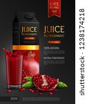 natural pomegranate juice... | Shutterstock .eps vector #1238174218