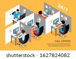 call center interior isometric... | Shutterstock .eps vector #1627824082