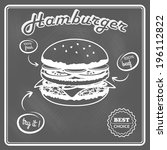 delicious best choice hamburger ... | Shutterstock .eps vector #196112822