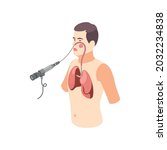 bronchoscopy procedure process... | Shutterstock .eps vector #2032234838